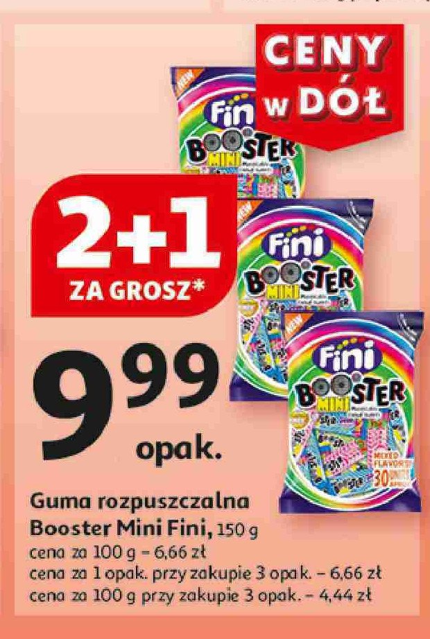 Guma rozpuszczalna o smaku owocowym Booster mini promocja