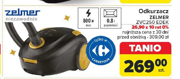 Odkurzacz edek zvc251 Zelmer promocja w Carrefour