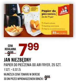 Papier do pieczenia JAN NIEZBĘDNY do Air Fryer promocja w Drogerie Natura