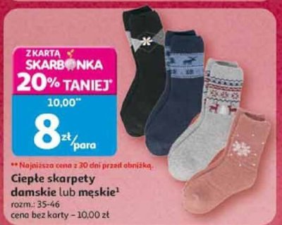 Ciepłe skarpety damskie lub męskie rozm. 35-46 promocja w Auchan
