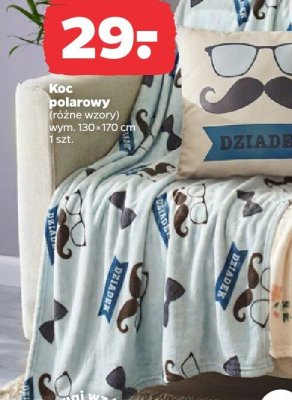 Koc polarowy 130x170 cm, różne wzory promocja w Netto