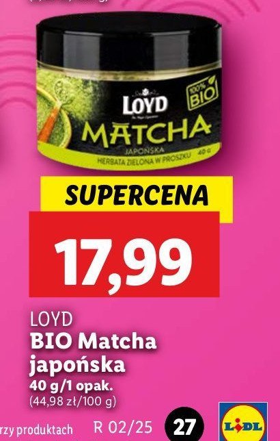 Herbata matcha Loyd tea the magic experience promocja