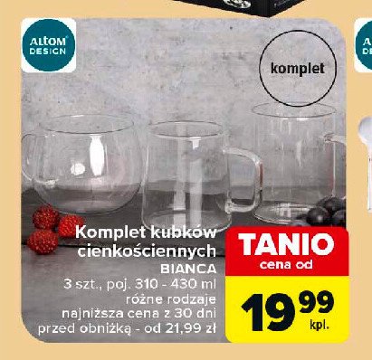 Komplet kubków bianca Altom design promocja w Carrefour