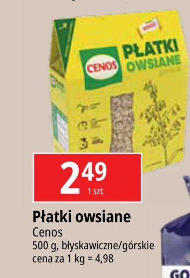 Płatki owsiane Cenos promocja