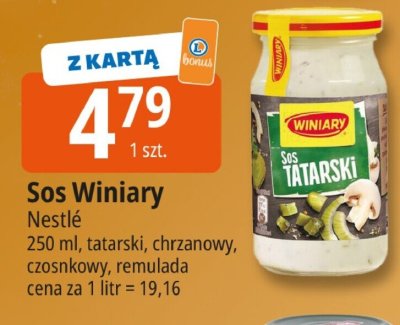 Sos tatarski/chrzanowy/czosnkowy/remulada Winiary Nestlé promocja w Leclerc