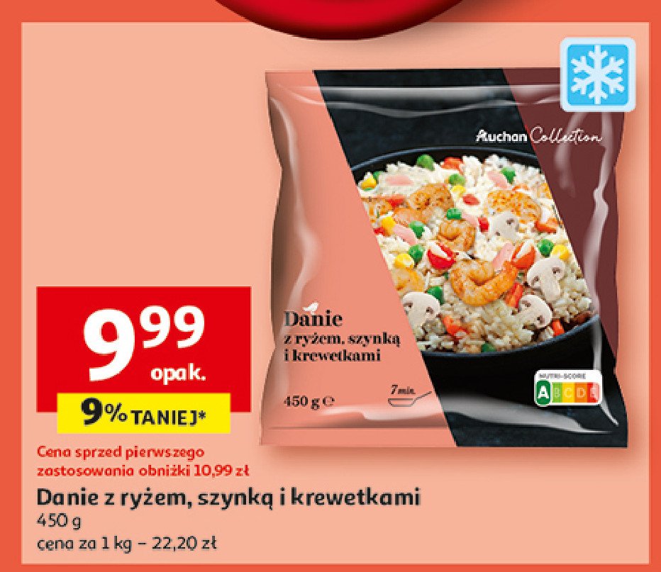 Danie z ryżem szynką i krewetkami AUCHAN COLLECTION promocja