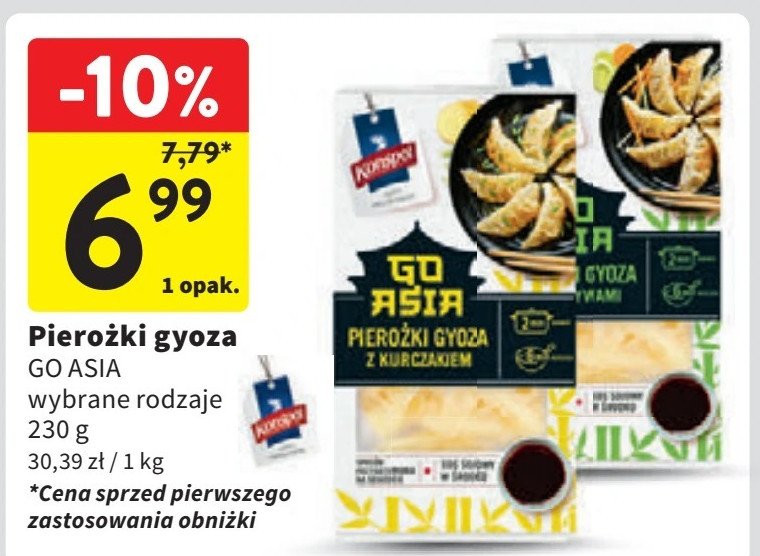 Pierożki gyoza z warzywami + sos sojowy Konspol promocja w Intermarche