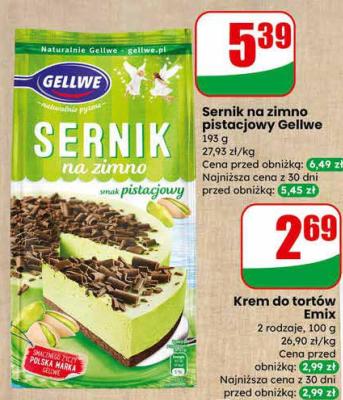 Sernik na zimno pistacjowy Gellwe promocja w Dino
