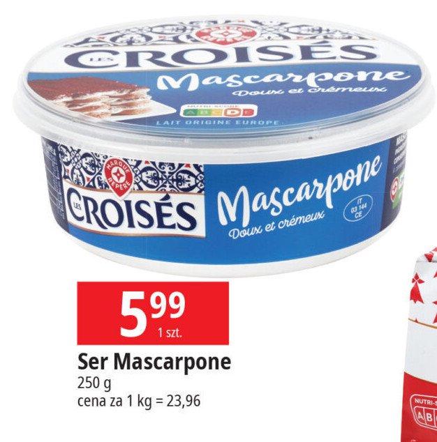 Ser mascarpone Wiodąca marka croises promocja w Leclerc