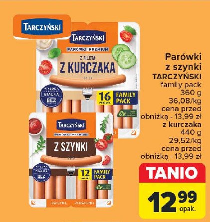 Parówki z fileta kurczaka Tarczyński promocja