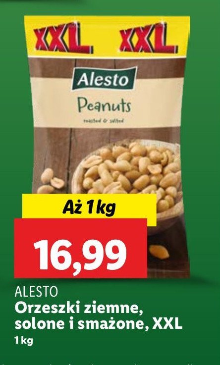 Orzeszki ziemne smażone solone xxl Alesto promocja w Lidl