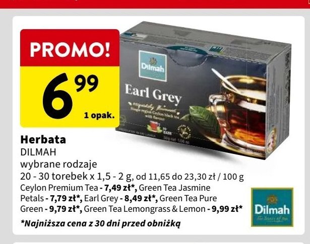 Herbata lemongrass & lemon Dilmah green tea promocja