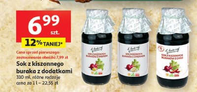 Sok z kiszonnego buraka z dodatkami różne rodzaje promocja w Auchan