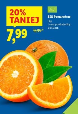Pomarańcze BIO promocja w Lidl