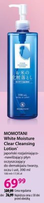 Japoński rozjaśniająco-nawilżający płyn MOMOTANI White Moisture Clear Cleansing Lotion do demakijażu twarzy, oczu i ust, 390 ml promocja w Hebe