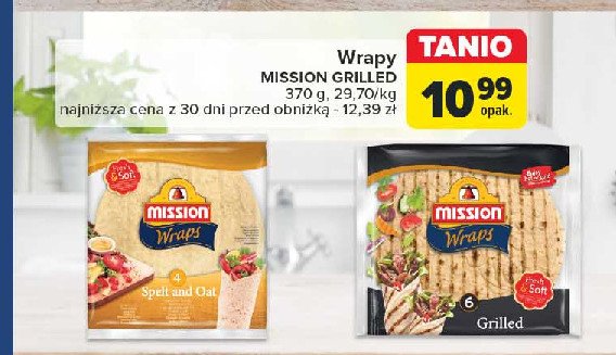 Wraps grilled Mission promocja w Carrefour