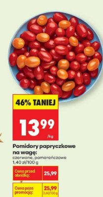 Pomidory papryczkowe na wagę (czerwone, pomarańczowe) promocja w Biedronka