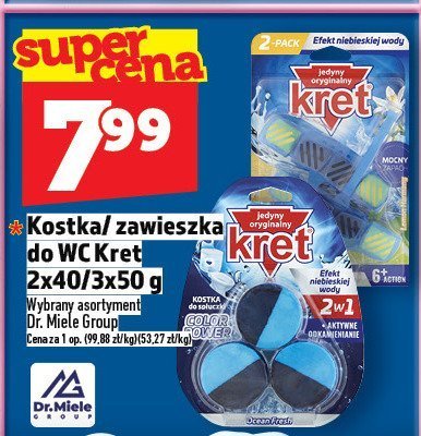 Kostka / zawieszka do WC Kret 2x40/3x50 g promocja w TOPAZ