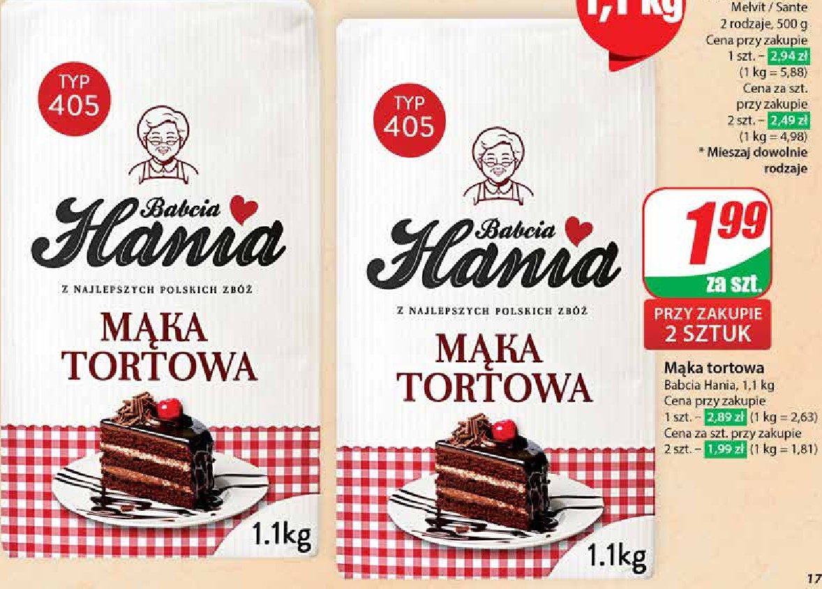 Mąka tortowa typ 405 Babcia hania promocja