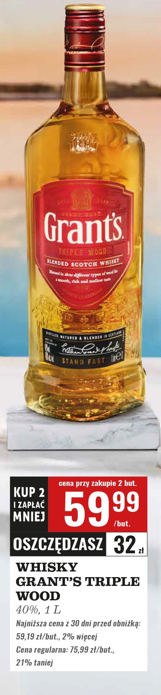 Whisky Grant's family reserve promocja w Prim Market