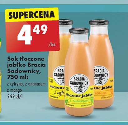 Sok tłoczony jabłko i ananas Bracia sadownicy promocja