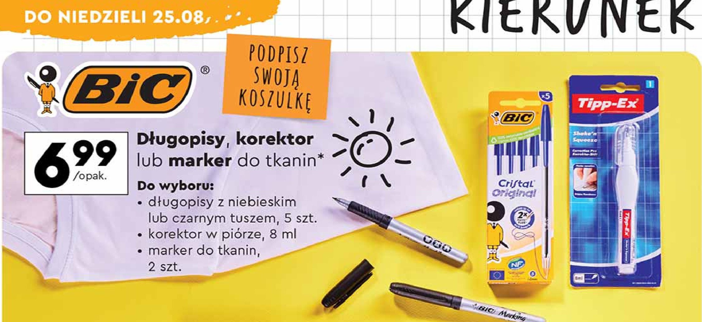 Marker do tkanin textile czarny Bic marking promocja