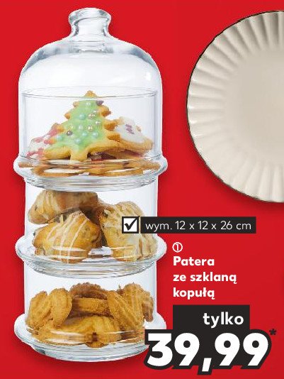 Patera szklana z kopu艂膮 12 x 12 x 26 cm promocja
