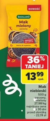 Mak mielony parzony BAKALLAND promocja w Carrefour