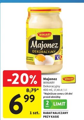 Majonez WINIARY Dekoracyjny promocja w Intermarche