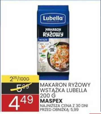 Makaron ryżowy wstążka Lubella promocja w Wafelek