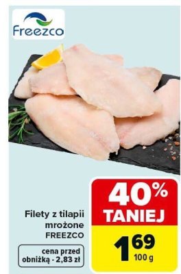 Filety z tilapii mrożone FREEZCO promocja w Carrefour Market