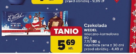 Czekolada mleczna i karmelowa E. wedel promocja w Carrefour