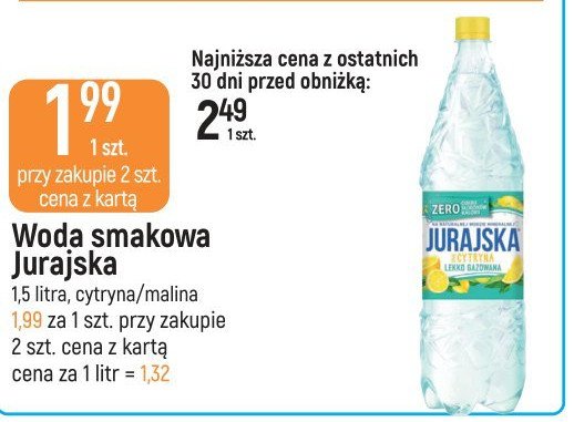 Woda zero cukru cytrynowa Jurajska promocja