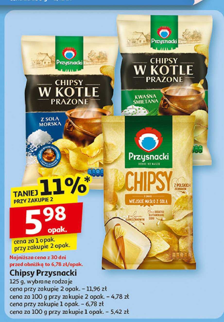Chipsy o smaku masła z solą Przysnacki promocja w Auchan