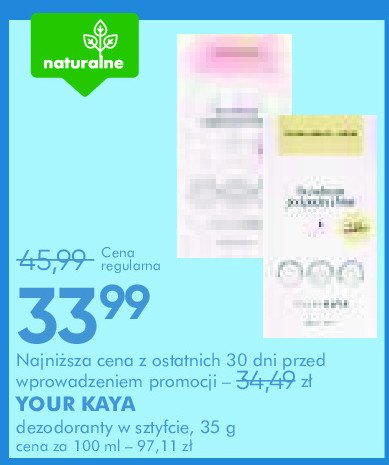 Dezodorant aloes i czarna porzeczka Your kaya promocja w Super-Pharm