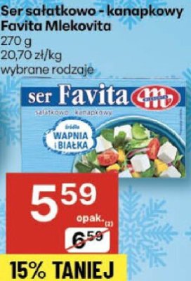 Ser sałatkowo-kanapkowy Favita Mlekovita promocja w Delikatesy Centrum