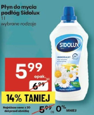 Płyn do mycia podłóg Sidolux promocja w Delikatesy Centrum