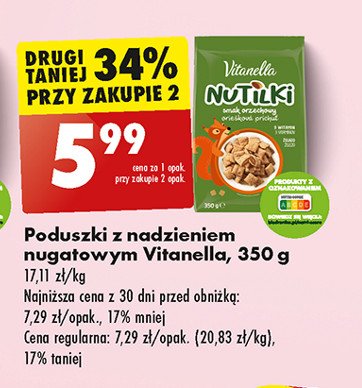 Poduszki z nadzieniem nugatowym Vitanella promocja