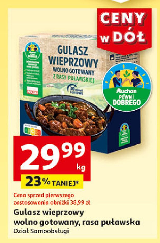 Gulasz wieprzowy Auchan pewni dobrego promocja