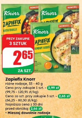 Zapiefix Knorr różne rodzaje promocja w Dino
