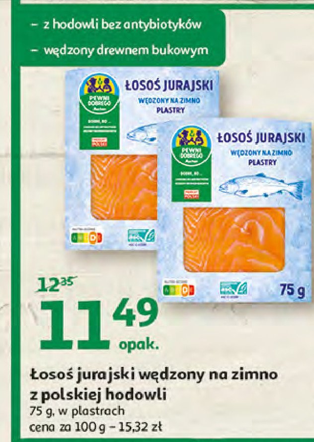 艁oso艣 jurajski w臋dzony na zimno plastry Auchan pewni dobrego promocja