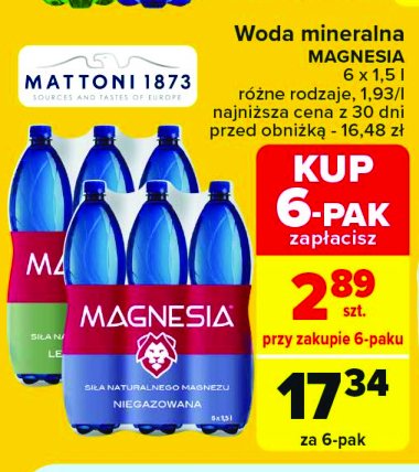 Woda lekko gazowana Magnesia promocja