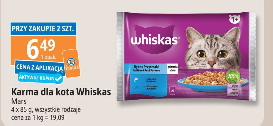 Karma rybne przysmaki w galarecie Whiskas promocja