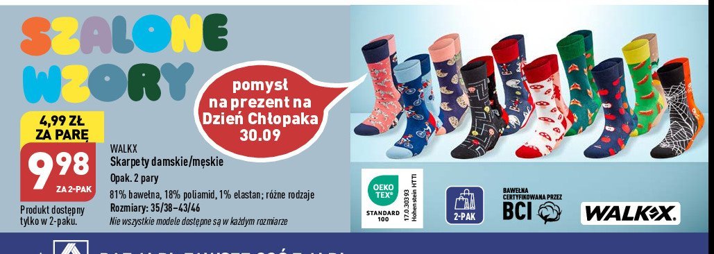 Skarpety 43/46 Walkx promocja
