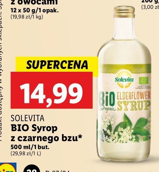 Syrop z kwiatów czarnego bzu bio Solevita promocja