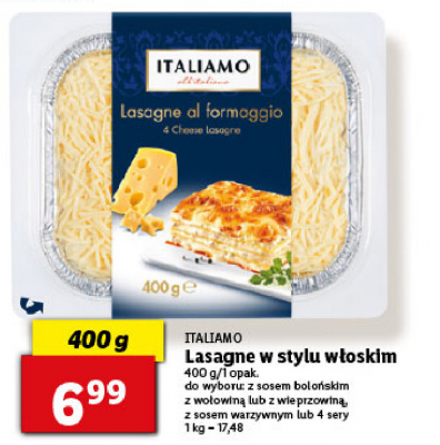 Lasagne z farszem z mięsa wołowego Italiamo promocja