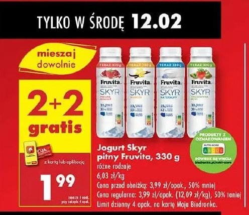 Jogurt naturalny Fruvita skyr promocja