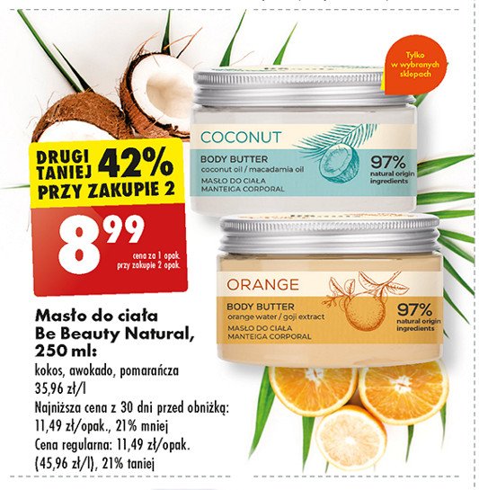 Masło do ciała pomarańcza Be beauty natural promocja