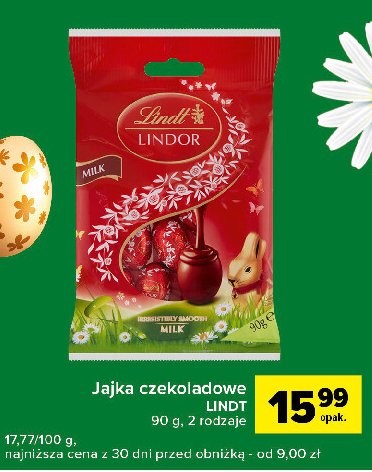 Jajeczka czekoladowe milk Lindt lindor promocja