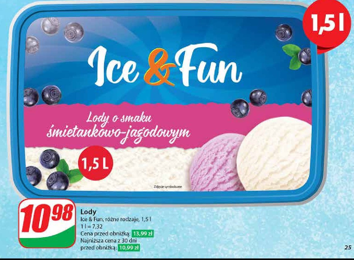 Lody śmietankowo-jagodowe Koral ice&fun promocja